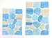 COTTON CRAFT - 2 Pack Bath Rug Set - Pebbles Stones with Spray Latex Back - Turquoise Multi - 100% Cotton - Absorbent - Super Soft and Plush - Hand Tufted Heavy Weight- Size 21x32 & 18 x24 Oblong