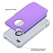 ULAK iPhone 4 Case, Heavy Duty Shockproof Durable Hybrid Dual Layer Rugged Protective Cases Cover with Hard Plastic and Soft Silicone for iPhone 4 4S (Purple +Grey)