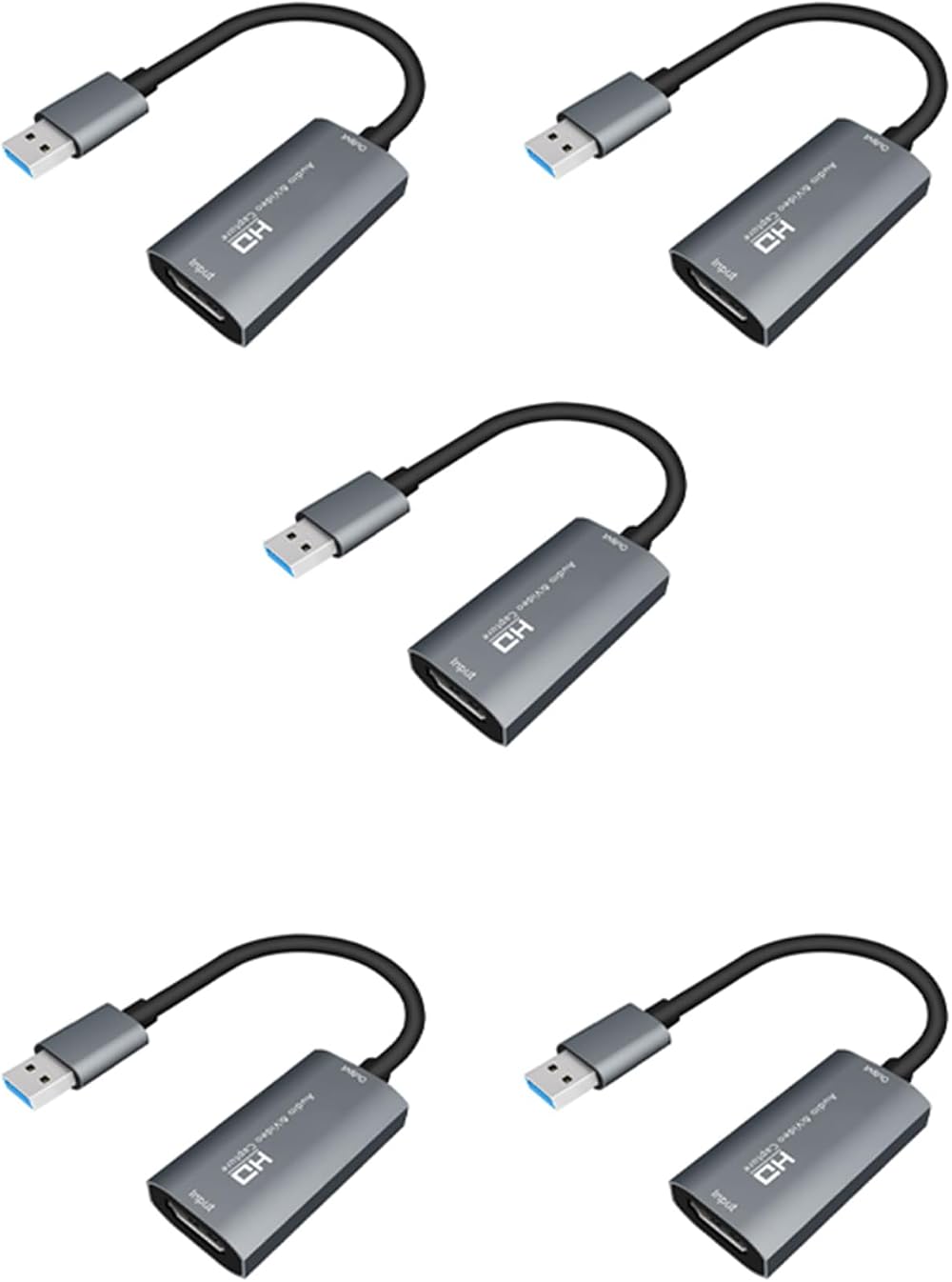 Potadak 5X USB 3.0 HD Video Capture Card 4K 60FPS Real Time Streaming Recorder