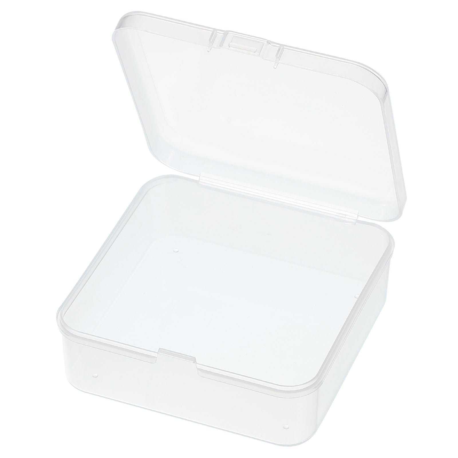 PATIKIL 3.7x3.7x1.4 Inch Nail Charm Organizer, 1 Pcs Craft Organizers and Storage Box Grids Clear Plastic Organizer Box Bead Organizer Art Crafts Jewelry Fishing Tools, Transparent