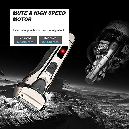 Foil Shaver Men Shaver Lithium Battery Rechargeable Cordless Mens Electric Razor Pop up Trimmer with Extra Shaver Head,Protective Cap - Thumbnail 3