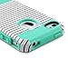 ULAK iPhone 4S Case,iPhone 4 Case, Dual Layer Hybrid Slim Hard Case for iPhone 4S & iPhone 4 with Hard PC Cover and Soft Inner TPU (Minimal Mint Stripes)