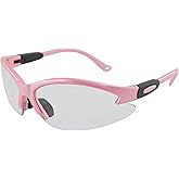 Global Vision Cougar Safety Glasses Nurses Dental Assistant Glasses Shooting Glasses for Women Ladies Men Light Pink Frame Clear Lens
