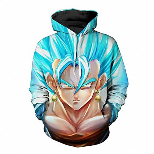 Anime Hoodies Dragon Ball Z Pocket Hooded Sweatshirts Kid Goku 3D Hoodies Pullovers Men Women Long Sleeve Outerwear Hoodie L