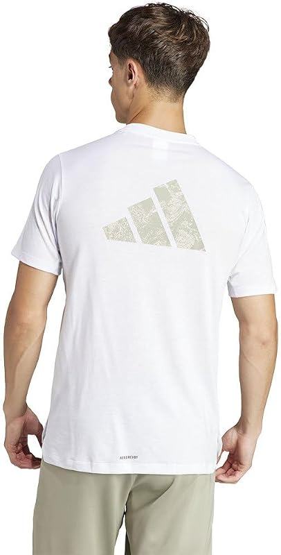 Hombre Workout Logo tee, White/Black, M