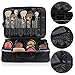 Makeup Bag with Brush Holder Large Compartments Professional Train Case By Chillax -2018 New and Improved Version Perfect Storage Organizers kit for lipstick, Mascara, Eye Shadow