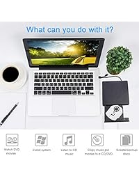 BlueFire - Unidad de DVD externa de doble puerto delgado portátil con puerto USB 3.0 tipo C, duplicador de discos de alta velocidad de transferencia de datos, compatible con PC de sobremesa portátil, Windows Linux, OS, Apple Mac