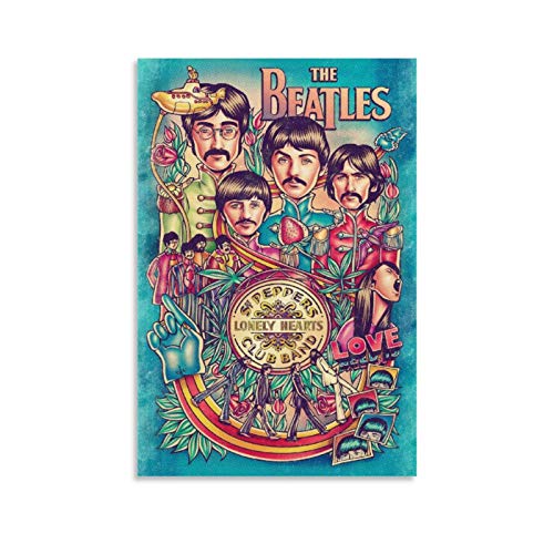XYDQ The Beatles Band Rock UK Poster sur toile et décoration murale 60 x 90 cm - Les Beatles, Paul McCartney, John Lennon, RIngo Starr, George Harrison XYDQ The Beatles Band Rock UK Poster sur toile et décoration murale 60 x 90 cm