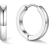 U7 Huggie Earrings, Small Hoop Earrings for Women, Hypoallergenic Stainless Steel Silver/Gold/Black Cartilage Earrings for Christmas Gift (7/8/9/10/12/14/16mm)