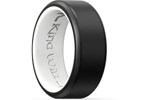 King Will Men's Silicone Wedding Bands, 8mm Comfort Fit with Unique Inner Groove Design, Rubber Engagement Rings for Daily Wear and Activities - 1/4 Variety Multipack