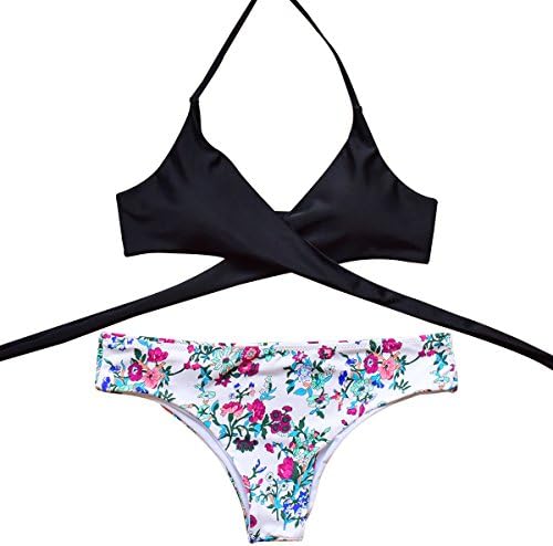 Rubylong Women's Cross Padded Push-up Bikini Set Bathing Suits Two Pieces Swimsuit