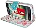 LG OPTIMUS L70 Case, Magnetic Closure Leather Flip Wallet Case with 2 Card Slots, Cash Compartment and Wrist Strap for Optimus Exceed 2 W7/ LS620 Realm/ L41C Ultimate 2 Wallet Case (Blossom Teal)