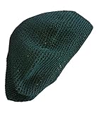 Inspirit Arts TAM Beret HAT Solid Green Hand Made Crochet Knit Slouchy Dreadlock Cap