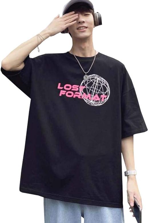 Amazon Mlboss メンズ 半袖tシャツ ゆったり プリント Tシャツ クルーネック ファッション トップス ストリート系 カットソー 大きいサイズ 韓国ファッション ティーシャツ Tシャツ カットソー 通販