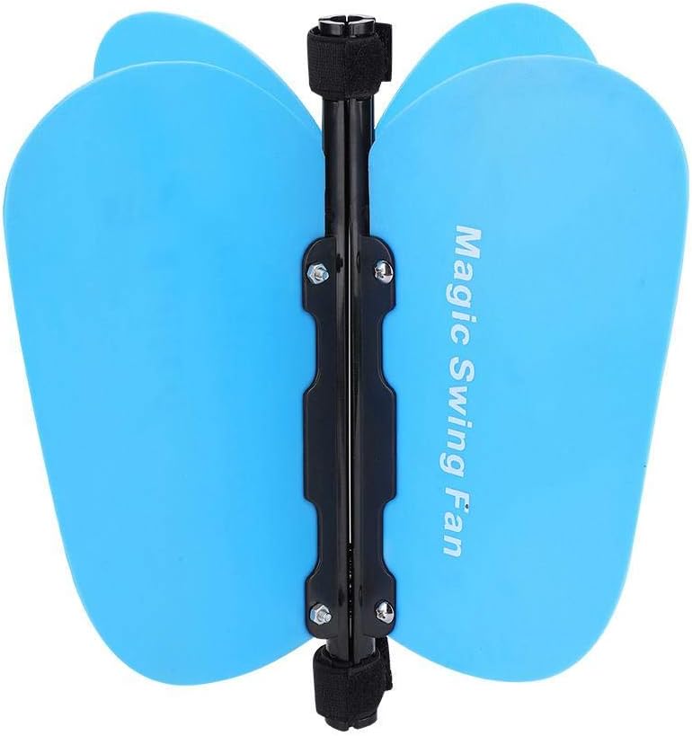 Golf Power Swing Fan, Golf Swing Grip Pinwheel Speed Practice Training Grip Aid Removable on Club Putters (Blue)