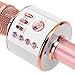 REVOQUE Wireless Bluetooth Karaoke Microphone - Built-in Speaker Works with Apple iPhone Android iPad LG Samsung Smartphone PC - Rose Gold