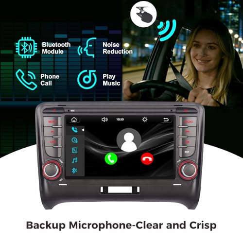 RYUIXPUL Car Radio for Audi TT MK2 8J 2006-2014 with Wireless CarPlay and Android Auto, Linux 2S Quick Start System, OEM Audio Quality, IPS Touchscreen, Bluetooth, RDS Radio, Steering Wheel Controls