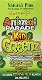 Animal Parade With Broccoli, Spinach, & Other Green Foods. Children's Chewable s Dietary Supplement Kidgreenz Nature's Plus 90 Tabs