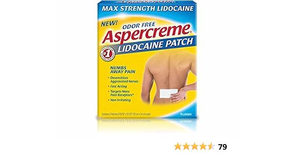 Amazon Com Aspercreme Lidocaine Maximum Strength Patch Odorless 5 Little Patches 2 Pack Health Household