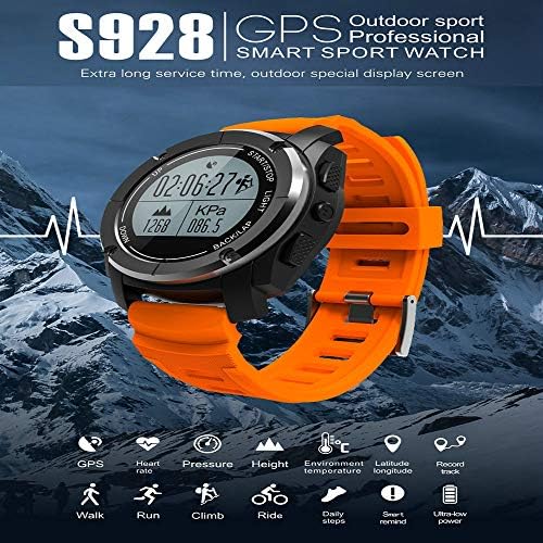 ZMM Smart Watch S928 Mobile Heart Rate Healthy Sports Riding Mountaineering Height Air Pressure Temperature Monitoring GPS Positioning Bracelet Depth Waterproof,orange