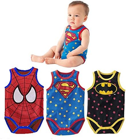 CLET Newborn baby summer superman batman babygrow romper boys clothes playsuits