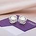 18K Silver Stud Earrings & Faux Pearl Earrings Set Zircon Twist for Women Jewelry