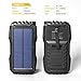 Soluser 25000mAh Portale Solar Power Bank Shockproof/Dustproof 2.1A USB Output Battery Bank, Outdoor Solar Charger Phone External Battery with Strong LED Light for iPad iPhone Android cellphones