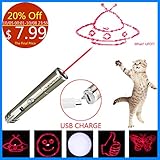 VINNEL Cat Laser Pointer, 6 in 1 Multi Function Funny Laser Pointer Cats Interactive LED Light,Scratching Training Tool Red Pot Exercise Chaser Toy