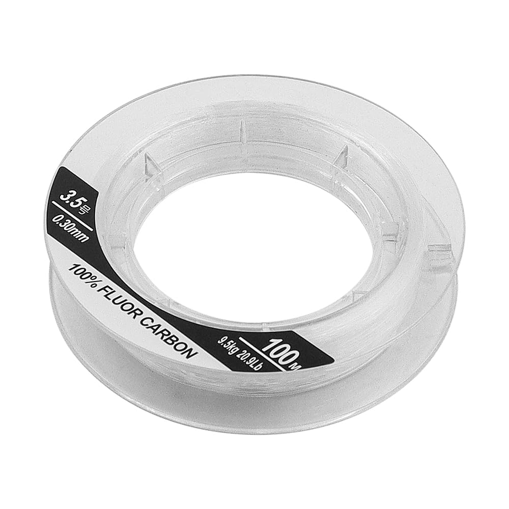 FONGKNOX 100M 100% Fluorocarbon Fishing Line Premium Quality Leader Line Low Resilience Strong Tension & Smooth High Sensitive Anti-Knotting Anti-Curl Freshwater Saltwater Fishing Size 3.5 13.2LB/6KG