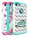 iPhone 8/iPhone 7 Case, Style4U Cute Owl Shock Resistant Studded Rhinestone Crystal Bling Hybrid Armor Case Cover for Apple iPhone 8 2017 and iPhone 7 2016 with 1 Style4U Stylus [White/Teal]