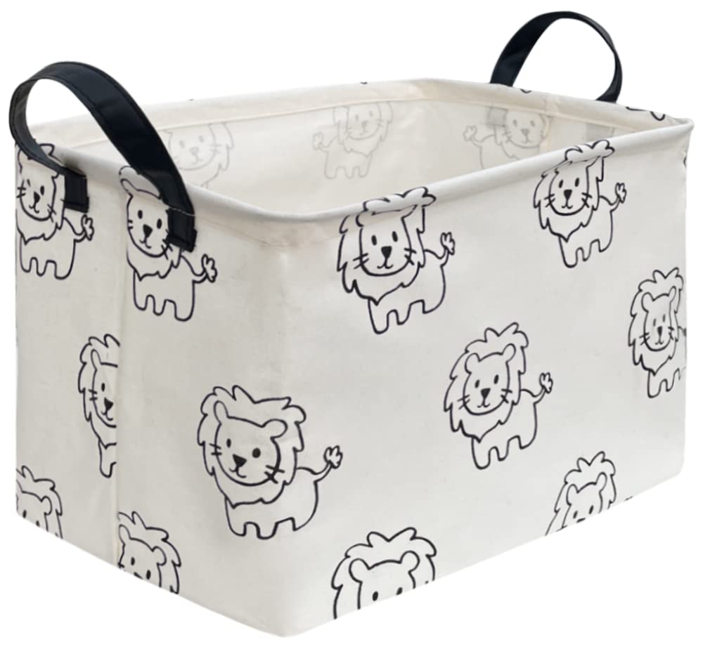 Rectangular Baby Storage Basket,Lion Storage Bins with Handles for Nersery Room Decor,Gift Organizer(Lion)