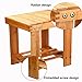 Famistar Kids Small Bamboo Stool,Multfunctional Anti-Slip Lightweight Step Stool Seat With Storage Shelf/Foot Pads