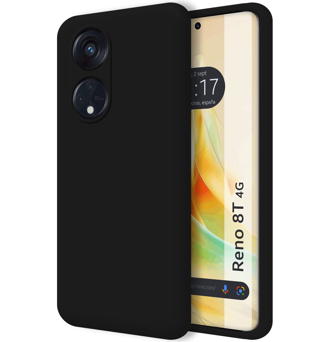 Silicone Liquid Ultra Soft Case for Oppo Reindeer 8T 4G Black