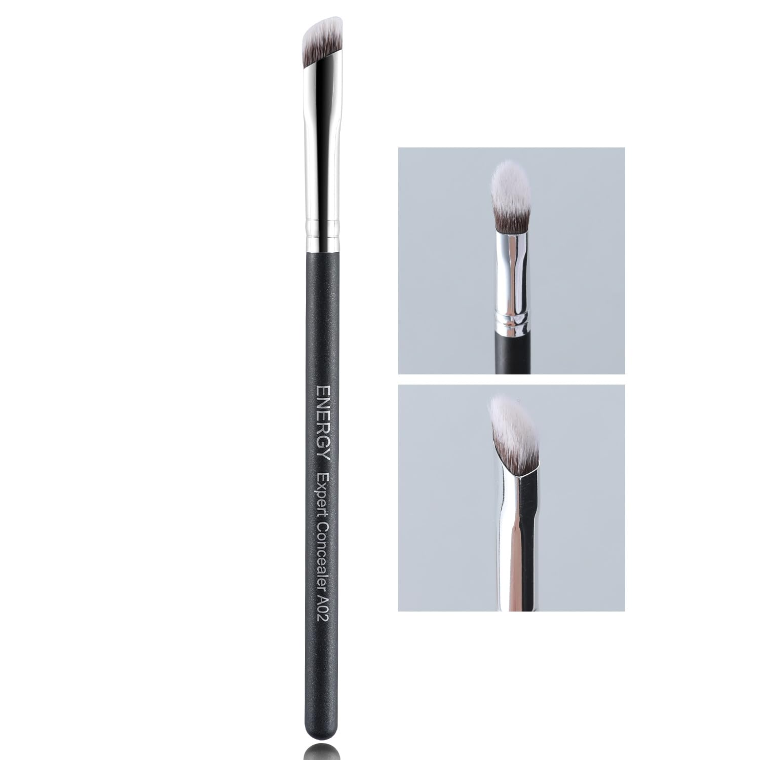 Angled Concealer Brush Under Eye Premium Makeup Brush for Concealer Foundation Eyeshadow Nose Contours with Liquid Cream Powder Blending Contouring Vegan Eye Brush A02