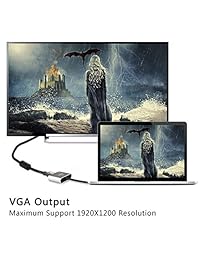 USB C a HDMI 4 K, adaptador VGA, lc dolida convertidores adaptador de vídeo HDMI USB 3.1 Tipo C a VGA para 2017 Nueva Macbook Chromebook Pixel Yoga 900 dispositivos USB C a HDTV proyector, No Conductor