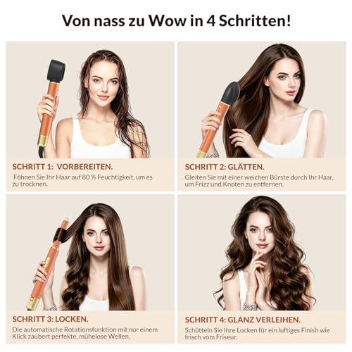 7-in-1 Hair Styler Set, Hair Styler - Airstyler, Car Wrap Curling Iron and Blow Dryer Brush Set, High Speed Ion Hair Dryer, Hair Styler for Quick Drying, for Styling, Volumising, Curling and