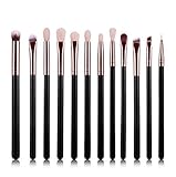 Vovotrade 12Pcs Cosmetic Brush Makeup Brush Sets Kits Tools (Black)