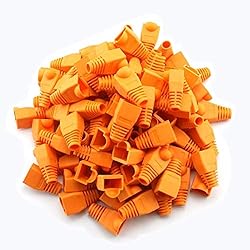 RilexAwhile 100 Pcs Orange Soft Plastic CAT5E CAT6