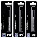 3 - Montblanc Ballpoint Pen Refills - Mystery Black - Broad Point