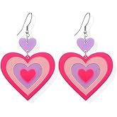 Valentines Day Earrings for Women Red Heart Earrings Love Envelope Dangle Earrings Cute Bear Earrings Valentines Day Accessories for Women Valentine's Day Gifts for Her