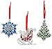 Lenox Sparkle and Scroll Holiday/Christmas Ornaments [Silver-Plated] (3-set Multi Color Gems)Christmas Gift