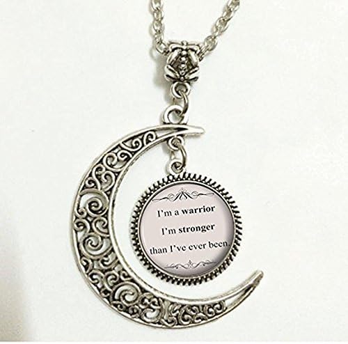 Charm Crescent Moon Song Lyric Jewelry - Demi Lovato Song Lyrics Quote Necklace - Inspirational Music Pendant - Silver Motivational Jewelry Gift