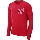 Nike Men's Washington Nationals Red Heavyweight Long Sleeve T-Shirt (XX-Large)