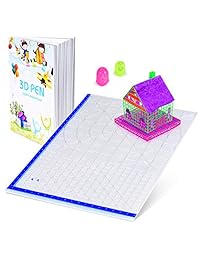 Alfombrilla 3D para bolígrafos con plantilla básica, con libros 3D para bolígrafos y 2 tapas de silicona para dedos, gran herramienta de dibujo de bolígrafos 3D