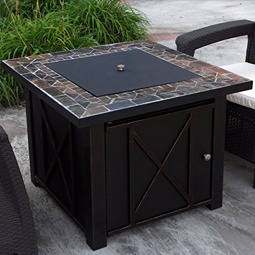 SKEMiDEX--- Gas Fire Table Bowl Cover Pit Outdoor Fireplace Propane Gas Heater Patio Provides up to 30,000 BTUs of heat Stainless steel burner Features an easy-to-use push-button electronic igniter.