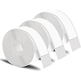 Motroce 3 Rolls Label Maker Tape for Phomemo D30, 0.47""x 1.57""(12 x 40 mm) White Self-Adhesive Label Tape Sticker Thermal Paper, Household Storage Labels, Office School Supplies