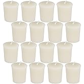 Aglary 16PCS Pure Beeswax Votive Candles, Unscented, Naturally Lightly Honey Scented, 15 Hours Burn Time Each (White)