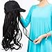 18″ Baseball Cap With Synthetic Hair Extensions Curly Wavy Hairpiece Wig with Adjustable Black Baseball Hat with Hairthumb 1