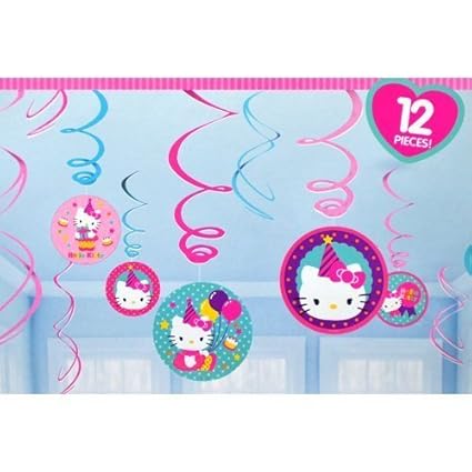 Hello Kitty Birthday Hanging Swirl Decorations 12pc Amazon In