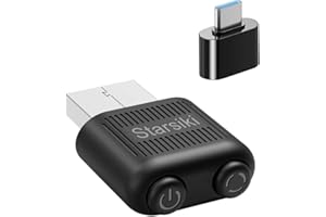 STARSIKI 2 Buttons Improved Tiny Mouse Jiggler Undetectable, 2 Buttons of On/Off Switch and 3 Cursor Movement, USB-C Adapter Protective Cap Mouse Mover Device Automatic Mouse Wiggler Shaker Giggler